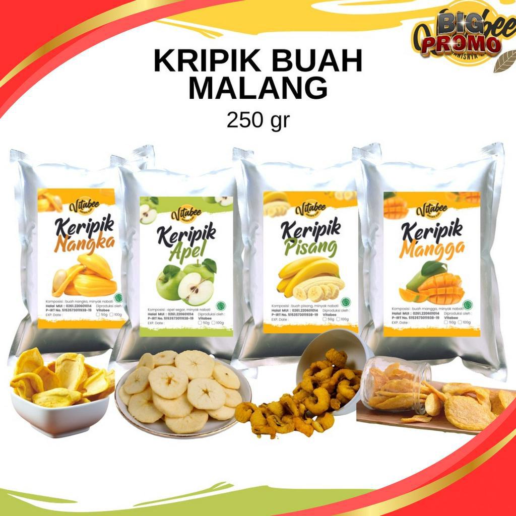 

BEST SELLER Keripik Kripik Buah 25 Gram Nangka Apel Salak Nanas Mangga Rambutan Vitabee Khas Kota Malang Garansi Renyah BISA COD