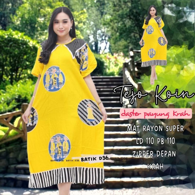 (Semerbak) Baju Tidur Daster Payung Krah Tejo Koin Rayon Jumbo Busui kekinian adem