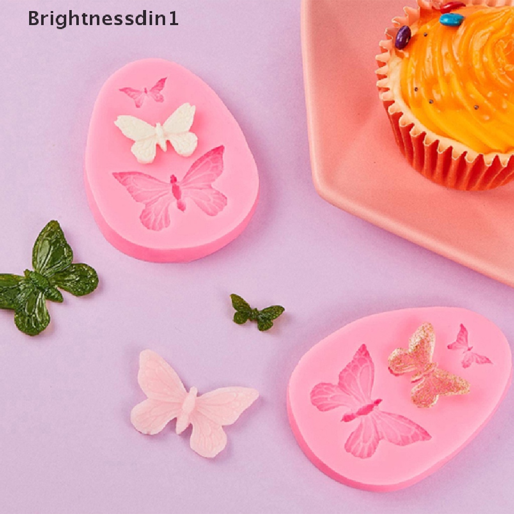 1 In 1 Cetakan Kue Bentuk Kupu-Kupu 3D Bahan Silikon Untuk Dekorasi