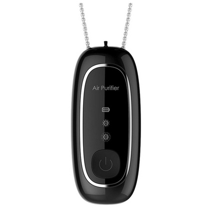 Upgraded Wearable Air Purifier Necklace Mini Personal Portable Air Freshener Ionizer-Black