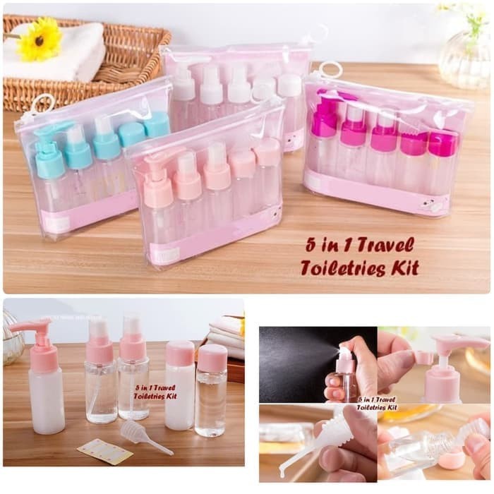 Botol Refill Set 5 in 1 Travel Toiletries kit