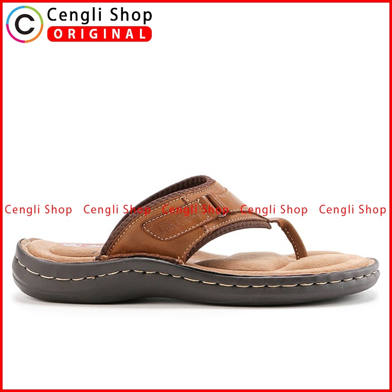 SANDAL CASUAL JIM JOKER PRIA ORIGINAL JEPIT KULIT BRANDED COKLAT JJ04