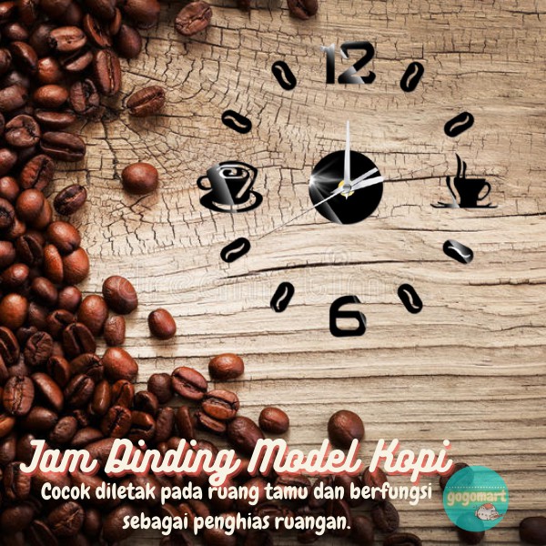 【GOGOMART】GIANT CLOCK DIY Design 50-60cm Model Coffee Bell / Jam dinding Model Kopi - BESAR