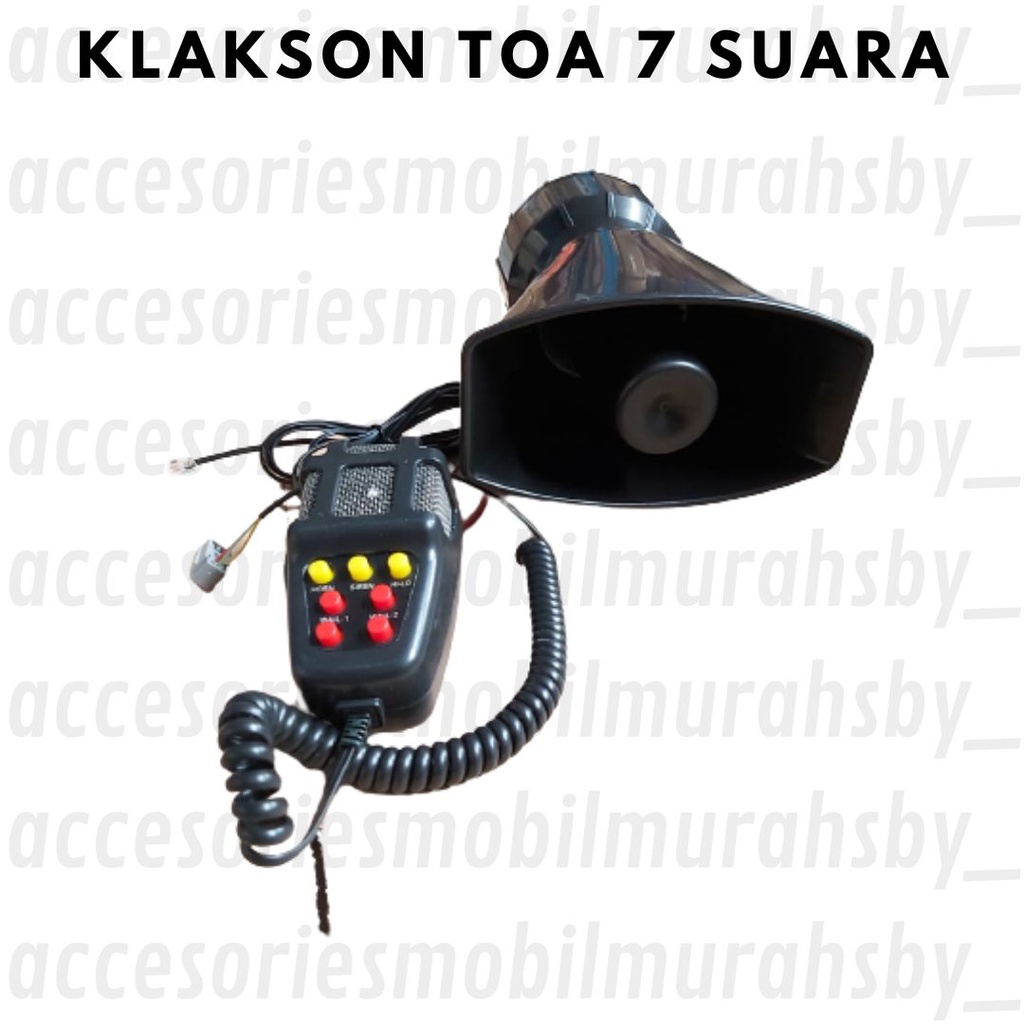 Klakson Toa Klakson Horn Sirine Patwal Polisi Patroli Ambulance  Bisa Di Pasang Untuk Semua Motor Dan Mobil Yang Arus Listrik DC 12 Volt  Cocok Untuk Yang Suka Touring Kualitas Suara Di Jamin Keras Dan Bagus  Klakson Toa Bunyi 7 Suara  Warna Hitam Sesuai