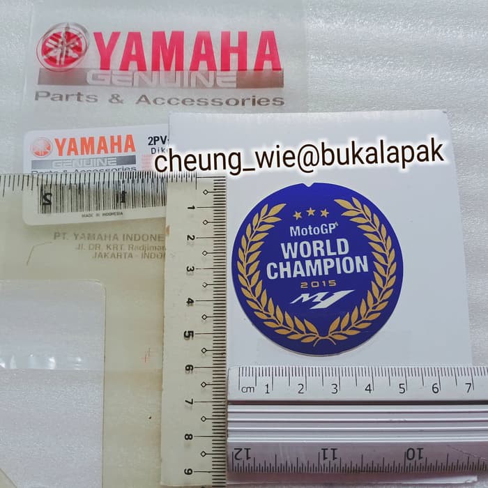 stiker Logo Yamaha 2PV Motogp World Champion 2015 ori YGP 2PVF157900
