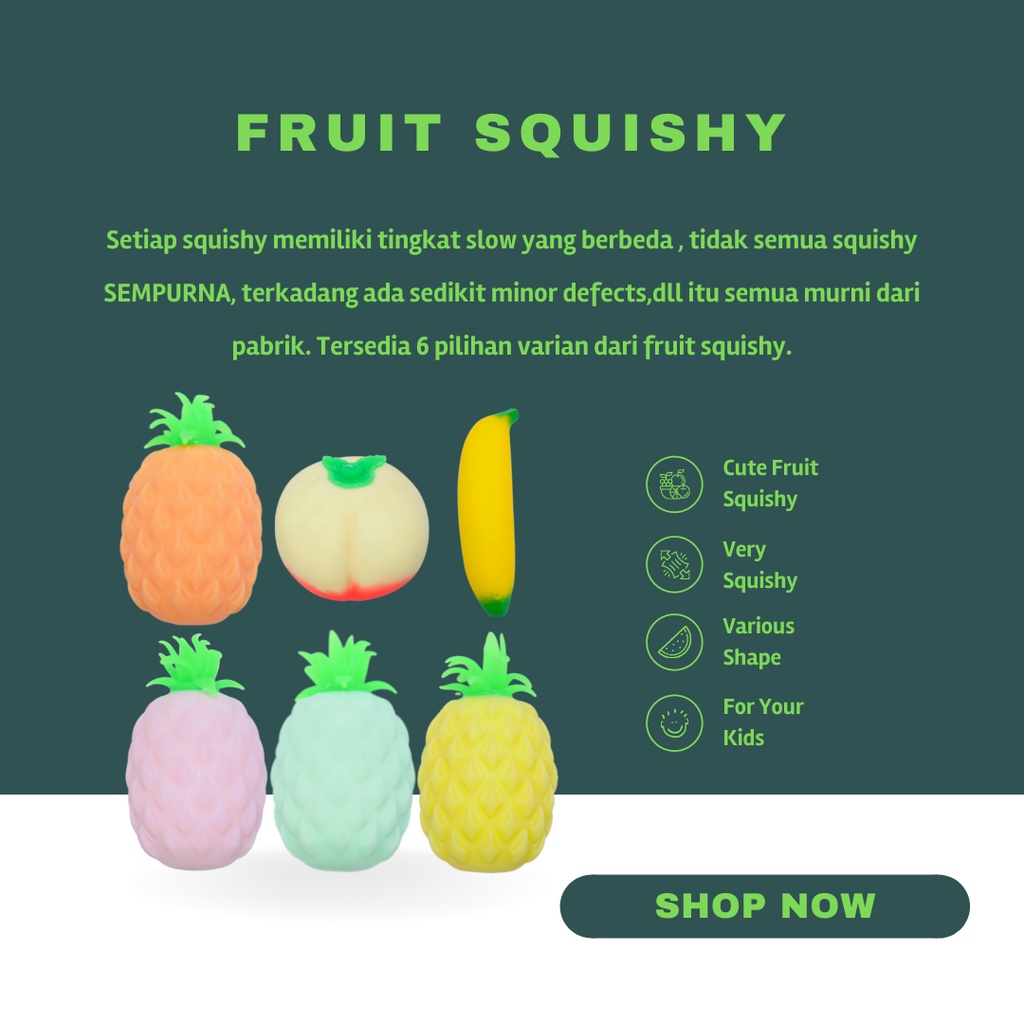 ITSOK MAINAN SQUISHY BUAH / MAINAN SQUISHY / SQUISHY UNIK LUCU / MAINAN SQUISHY ANAK / POP IT