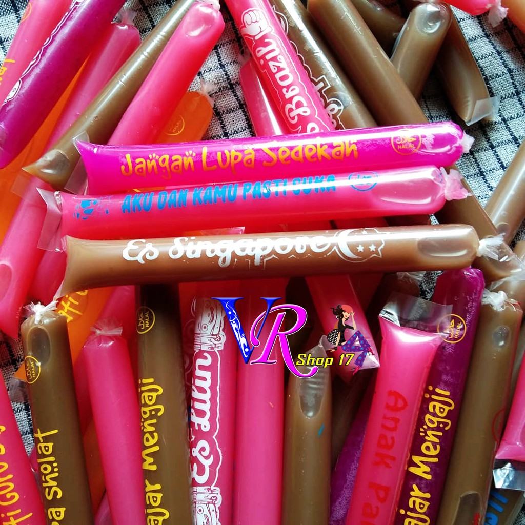 Paket Hemat 5 Ikat Mix Sablon Plastik Es Mambo / Es Mambo Susu / Plastik Es Spidol PLastik Sablon Tu