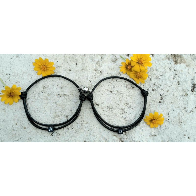 (1pasang)GELANG MAGNET COUPLE INISIAL(2 GELANG)