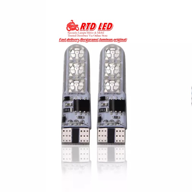 2 Pcs Led T10 Lampu Senja RGB Remote