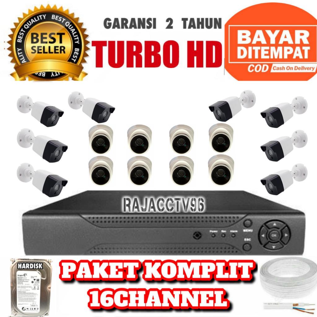 PAKET CCTV 16CHANNEL 16KAMERA 16CHENEL 16CAMERA 5MP 1080P IC SONY TURBO HD KOMPLIT SIAP PASANG