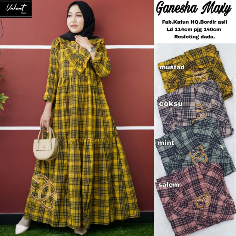 GANESHA MAXY//Gamis motif kotak