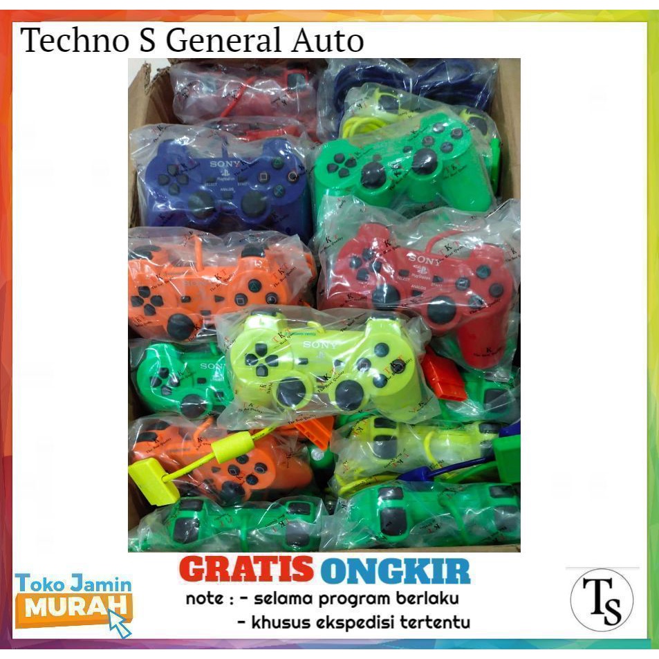 Stick PS2 Warna Warni - Stik PS 2 - Controller Playstation 2 - Stik PS2 Kabel Serat