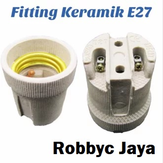 Fitting Lampu Keramik Panjang E27 / Fiting Downlight / Fiting Hias Keramik
