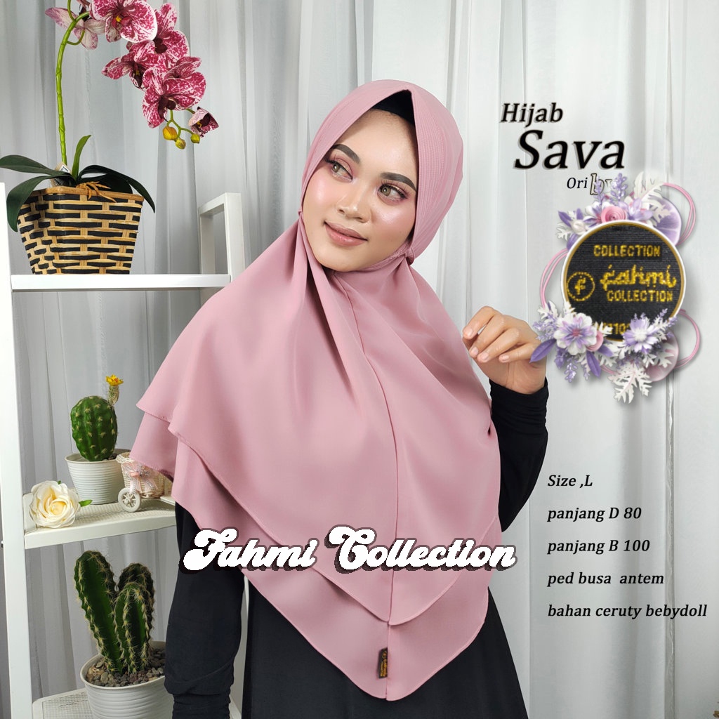 jilbab hijab kerudung syari  2 layer pet antem+tali ceruty bebydoll