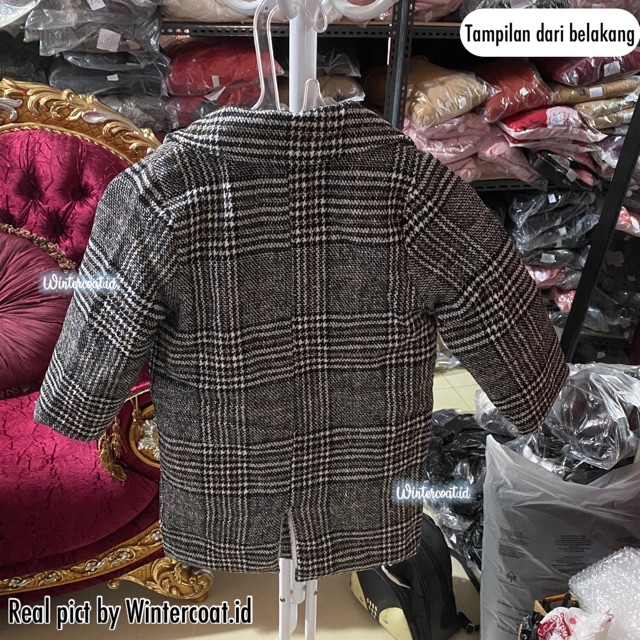 CHLOE Wool coat plaid for kids mantel anak cewek wol hangat jaket perempuan winter musim dingin