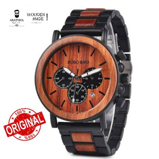 JAM TANGAN PRIA / JAM ORIGINAL / JAM KAYU / SIMPLE / ELEGAN / UNIK / BOBO BIRD / WOODEN WATCH COWOK