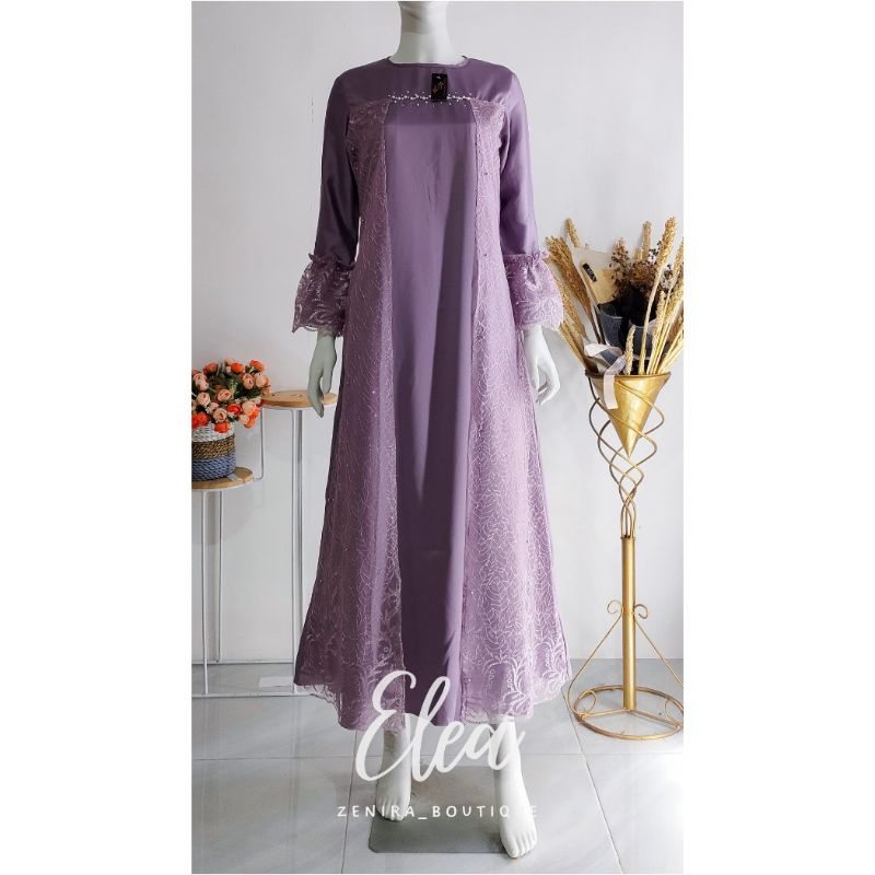 ELEA DRESS brokat remaja / baju pesta / gamis kondangan / lamaran / wisuda / bridesmaids tersedia ukuran kecil hingga jumbo