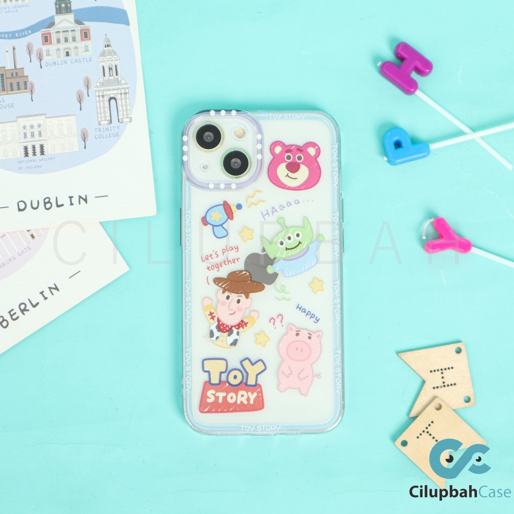 Clear Soft Case Cartoon 2 Motif Tsum Tsum and Toy Story Full Lenscover For iPhone 7 8 SE 7+ 8+ X XR XS 11 12 13 Mini Pro Max