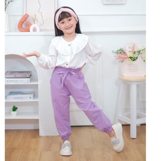 Grosir ATASAN KEMEJA PUTIH ANAK CEWEK LENGAN PANJANG NEECA KIDDOS SIZE 2,4,6,8,10 TAHUN Elegan