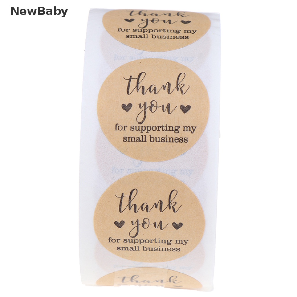 NewBaby 500PCs/roll Handmade Thank You Stickers Paper Label  Round Stationery Decor ID