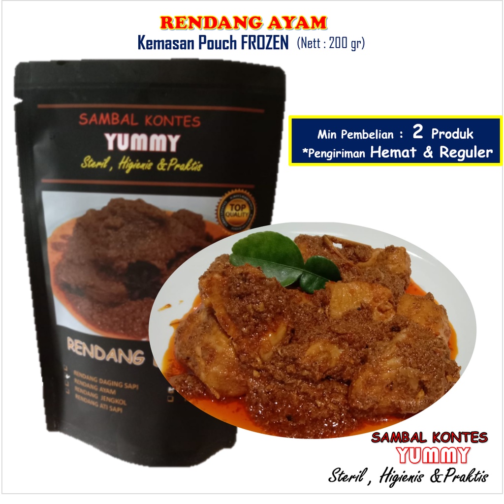 

Rendang Ayam Frozen 200 gr Sambal Kontes Yummy murah dan Enak