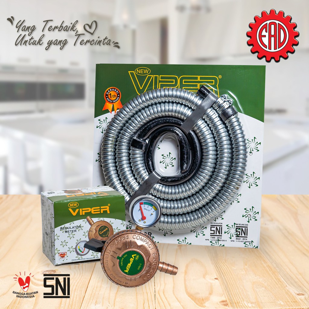 Paket Regulator Meter Gas LPG Viper-002 Dan Selang Regulator Gas LPG Viper-008