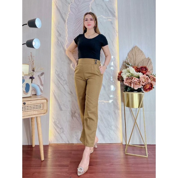 celana kulot highwaist double button