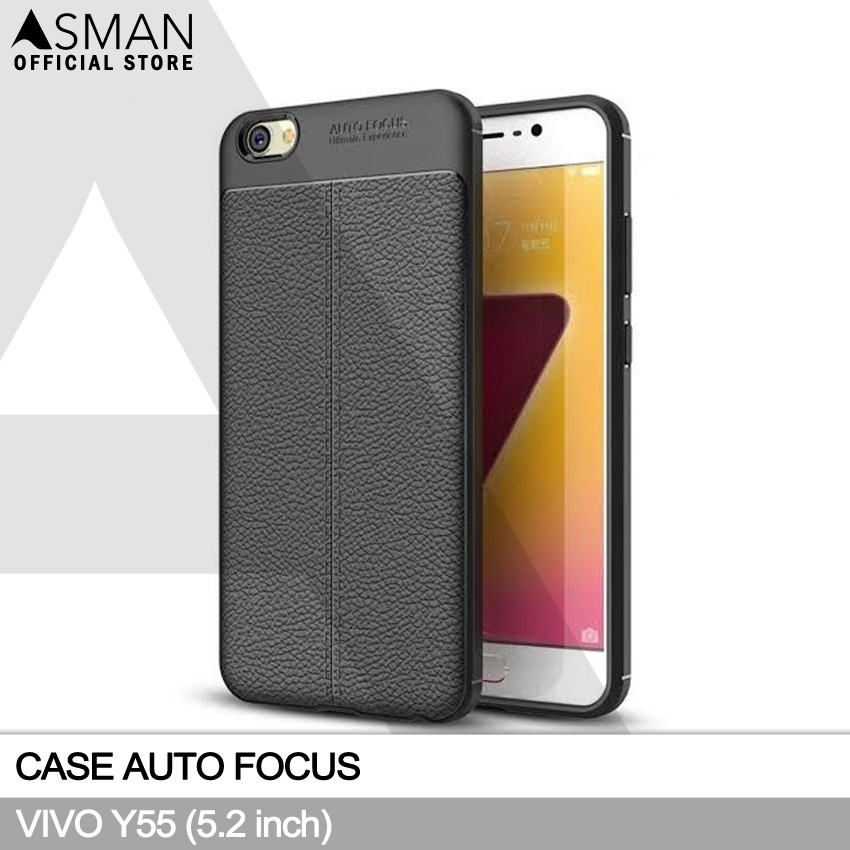 Auto Focus VIVO Y55 (5.2&quot;) | Soft Case Leather Premium - Hitam