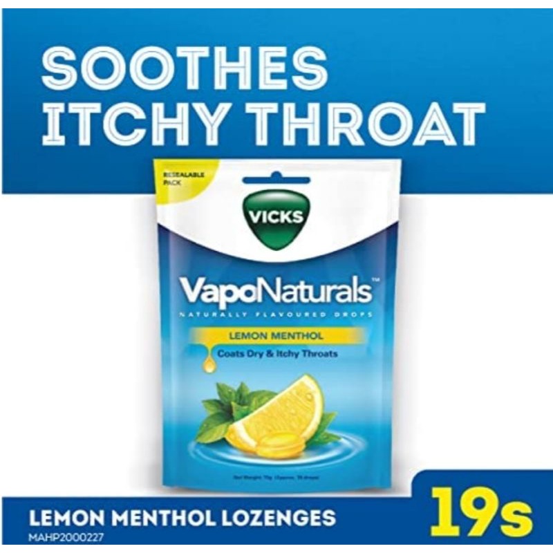 Vicks VapoNaturals Lemon Menthol / Honey 19 Lozenges