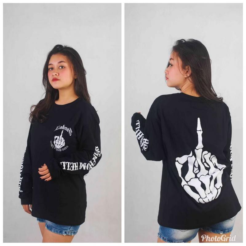 KAOS LENGAN PANJANG HELPRINT METAL DISTRO SWAG HITAM KAOS LENGAN PANJANG HELPRINT METAL DISTRO SWAG HITAM