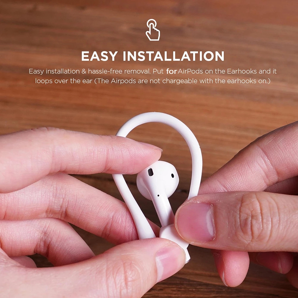 Soft Case Silikon Kait Telinga Holder Headset Earphone Anti Hilang / Jatuh Untuk Lari / Sepeda