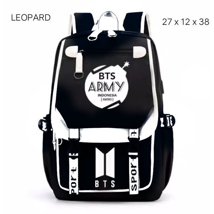 ARMY K_POP Bag Tas Ransel Wanita Korea School Backpack Perempuan Stylish Kece Uwwu Kiyowok Maksimal