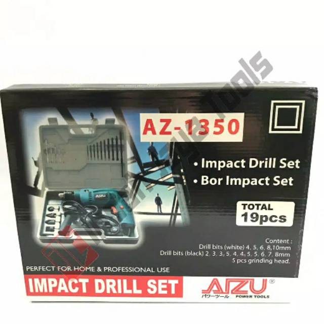 AIZU Mesin Bor Set 13 mm Koper - Bor Kayu Besi Beton Tembok