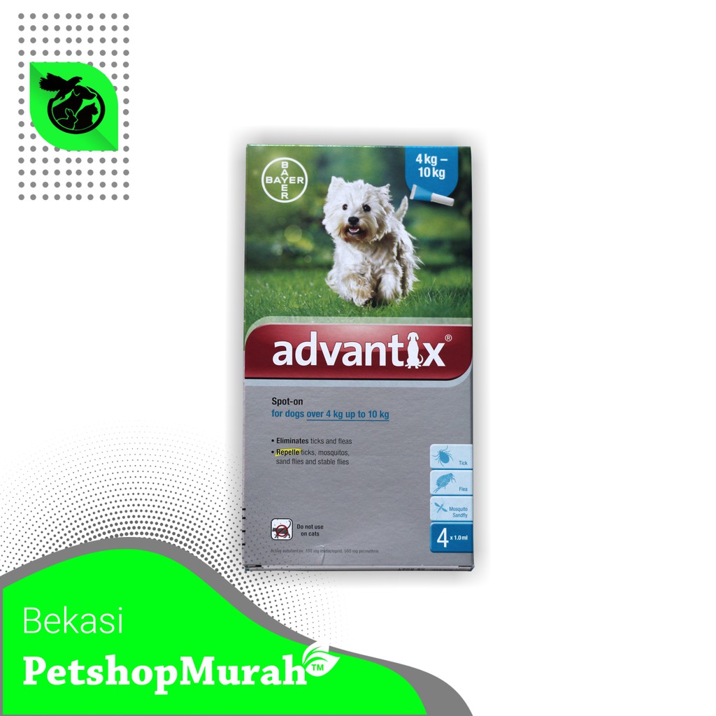 Advantix Dog 4 Kg Up To 10 Kg Obat Kutu Tetes Caplak Anjing Kecil