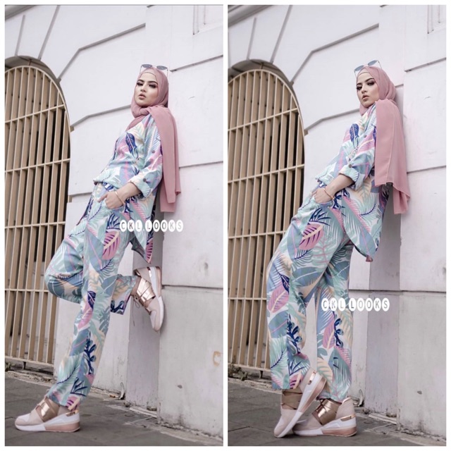 ABEY LEAF / Piyama fenomenal / piyama setelan / ckl look a like