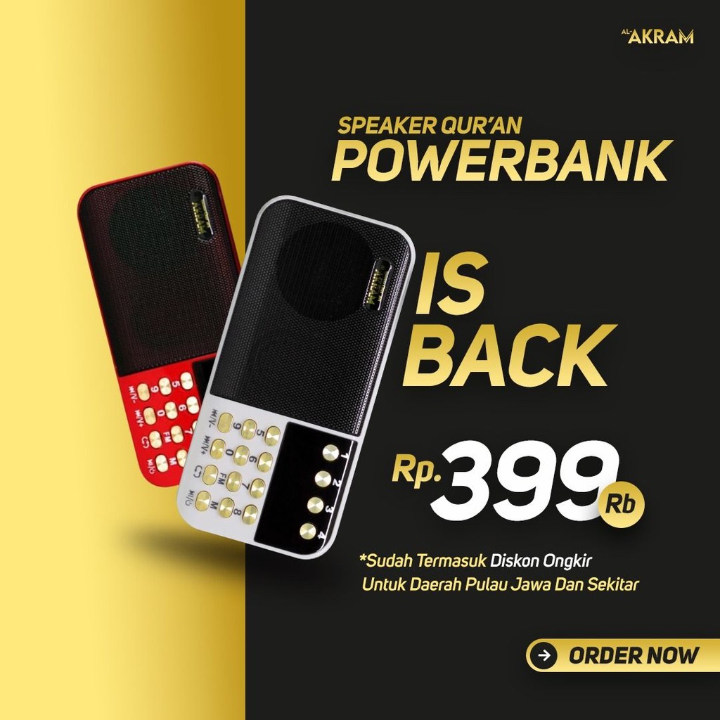 Speaker Quran Traveller + powerbank Al akram