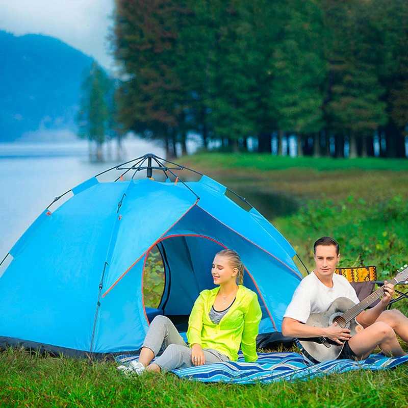 Tenda Camping Outdoor Buka Otomatis Open Kapasitas 2 4 Orang Tenda Camping Keluarga Kap 2 3 4 Orang