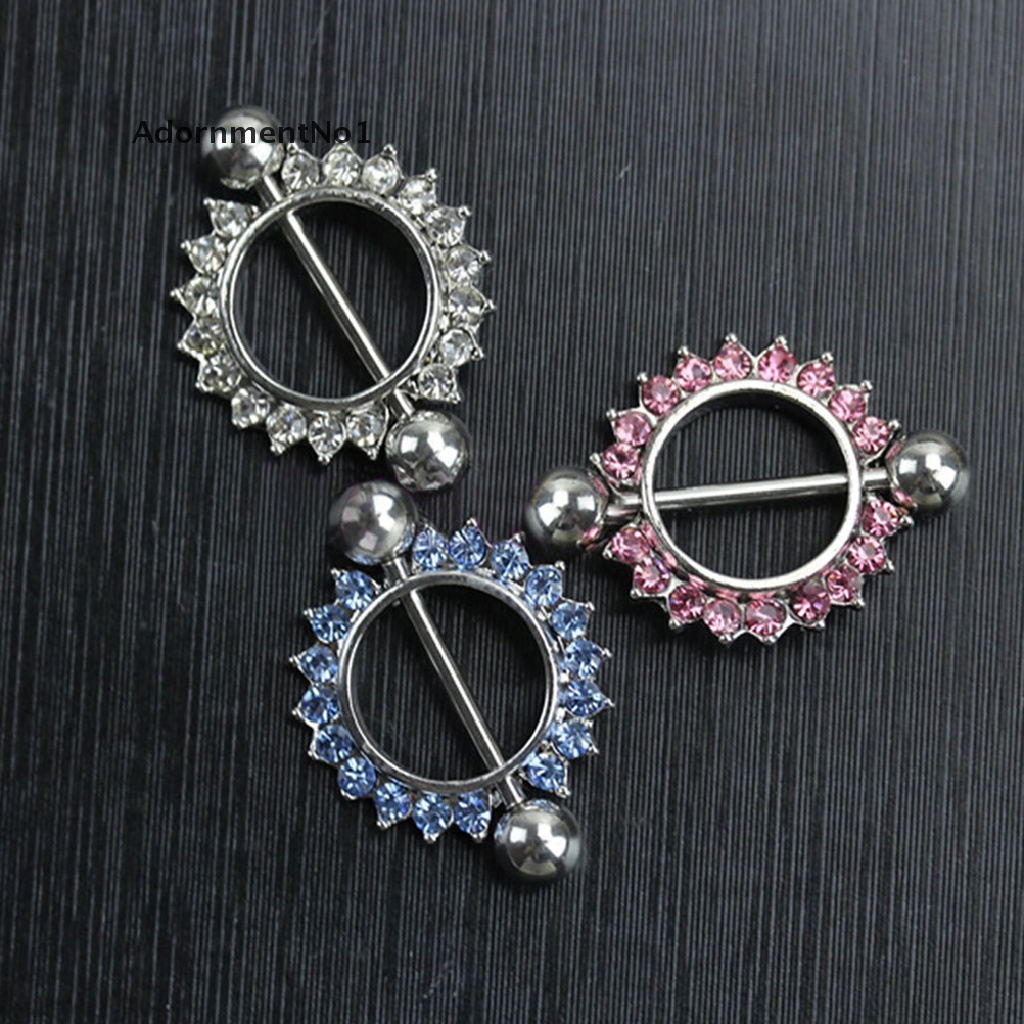 (AdornmentNo1) 1pc / 2pcs Anting Tindik Puting Bentuk Bunga Matahari Bahan Surgical Steel Untuk Wanita