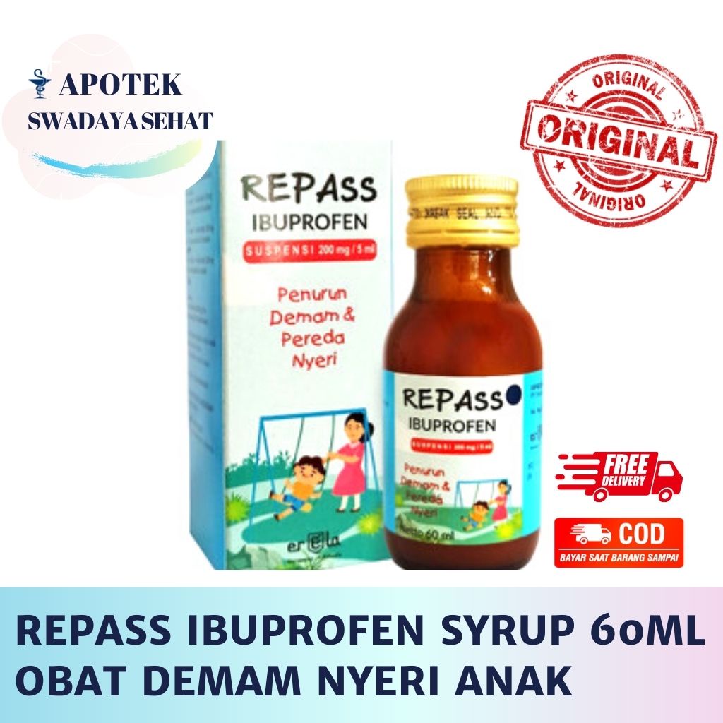 REPASS Ibuprofen Suspensi 60 ML - Obat Demam Nyeri Kepala Badan Anak Sirup Syrup