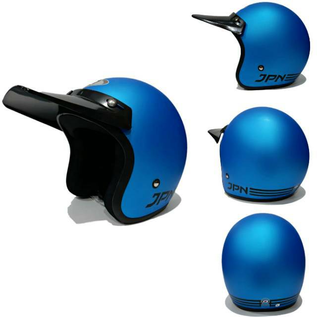 Helm Jpn Retro pet panjang Ice Blue Dof