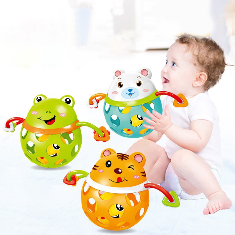  Mainan  Teether dengan Model Hollow dan Bahan Karet Halus 