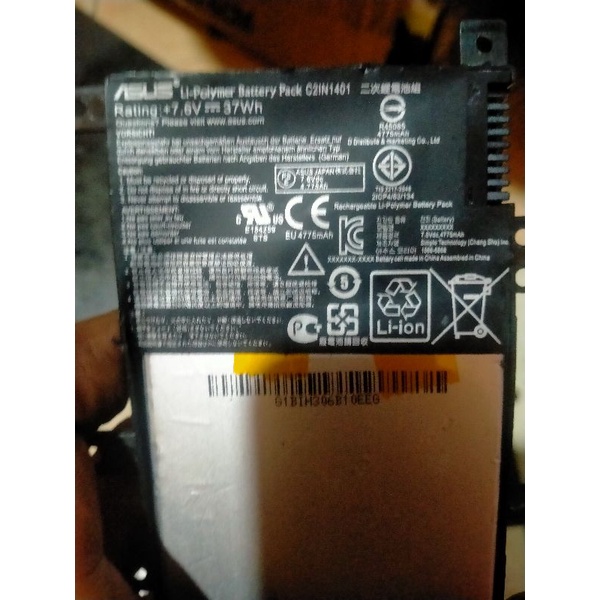 baterai bekas laptop asus polimer kondisi rusak