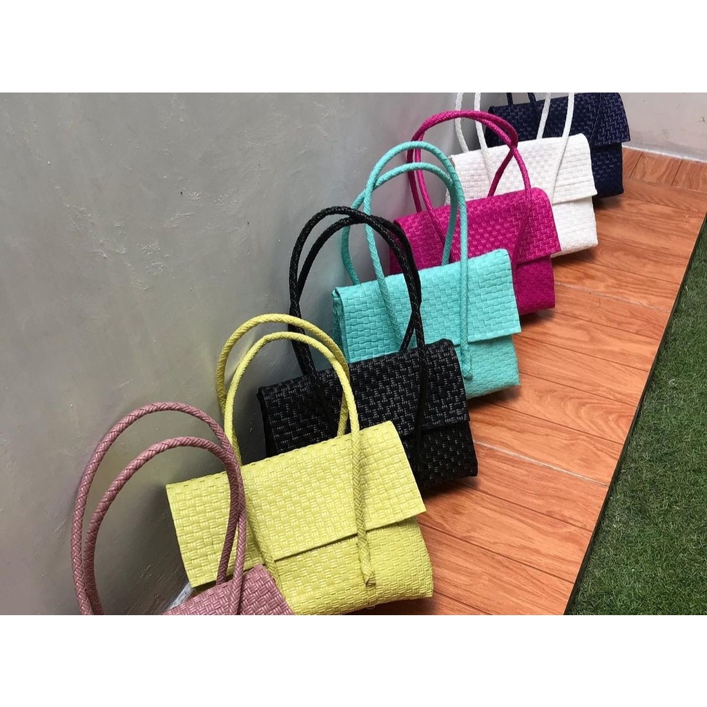 (TANPA ACCESORIES) READY Flip Bag Tas Jali Tas Jaly Tas Anyaman Tutup Magnet Premium Size Besar