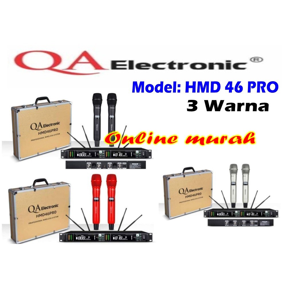 mic wireless qa electronik hmd46 pro hmd 46 pro hmd46 pro 3 warna