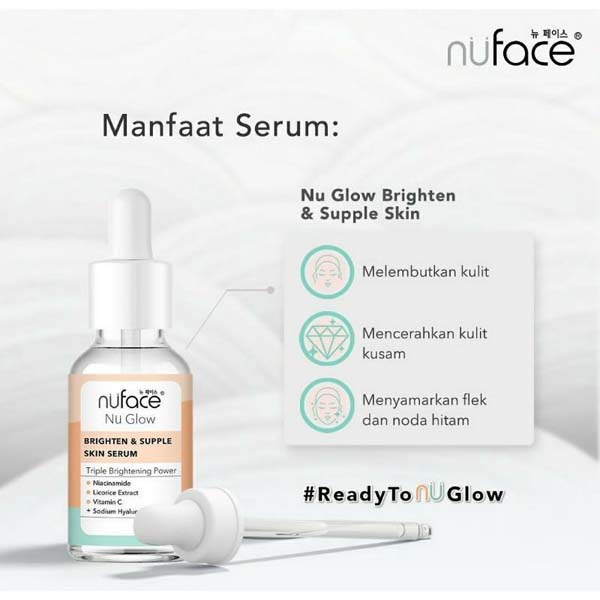 Nuface Nu Glow Face Serum - Brighten &amp; Supple - Acne Prone Care - 20ml - Nu Face