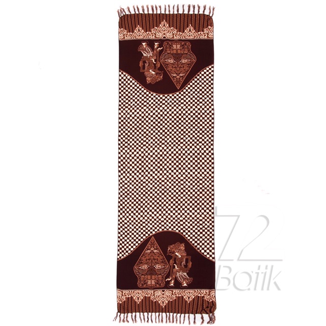 SYAL BATIK PREMIUM MOTIF WAYANG POLENG COKLAT BROWN 722917 CAP 72