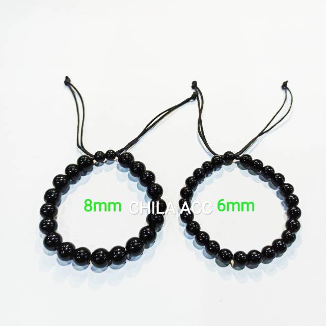 GELANG Kesehatan Black Jade Bulat Dijamin tidak luntur selamanya