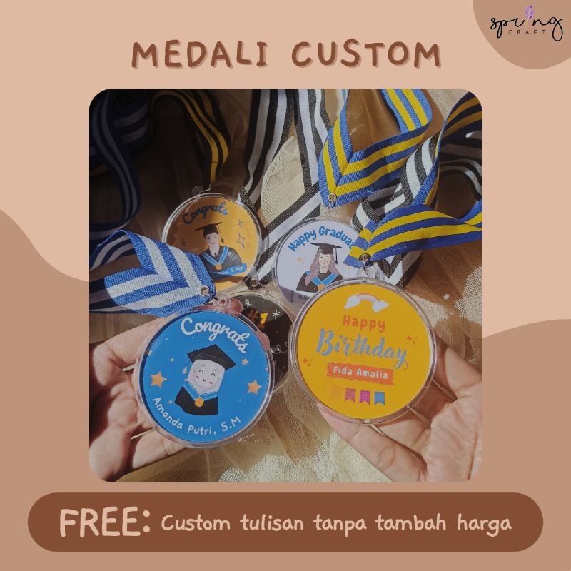 MEDALI CUSTOM, KADO UNIK WISUDA, KADO UNIK ULANG TAHUN, KADO UNIK ANNIVERSARY, CUSTOM MEDALI 2 SISI,