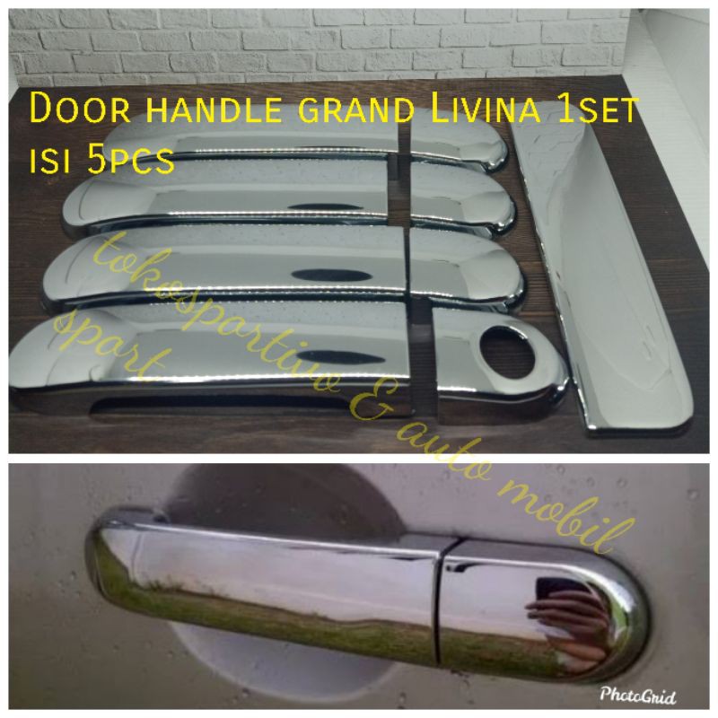 Cover pegangan pintu Door handle pintu grand Livina krome 1set isi 5pcs / handle pintu Livina