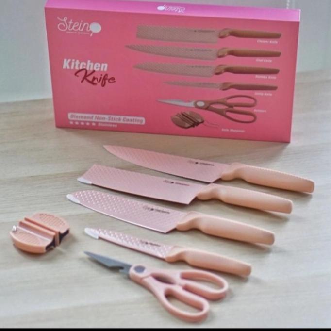 Stain Cookware Diamond Kitchen Knife Set Paket Pisau 6 in 1 Asahan masih banyak